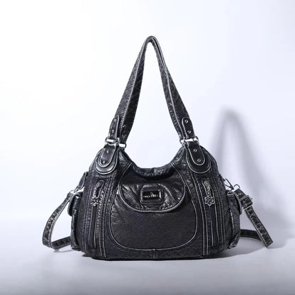Damen-Handtasche Große Kapazität Kariertes Muster Schultertasche mit Reißverschluss Alltagstauglich