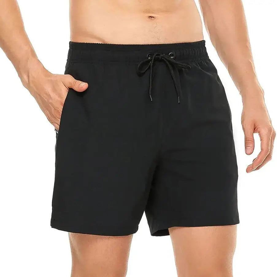 Herren-Badeshorts mit Farbverlauf, schnelltrocknend, mit Reißverschlusstaschen und Mesh-Futter – modische Schwimmshorts für den Strand