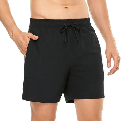Herren-Badeshorts mit Farbverlauf, schnelltrocknend, mit Reißverschlusstaschen und Mesh-Futter – modische Schwimmshorts für den Strand