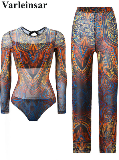 Damen-Hose mit Blumenmuster