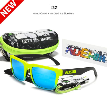 Sonnenbrille quadratisch polarisiert Reißverschlussetui 30 Farben Unisex