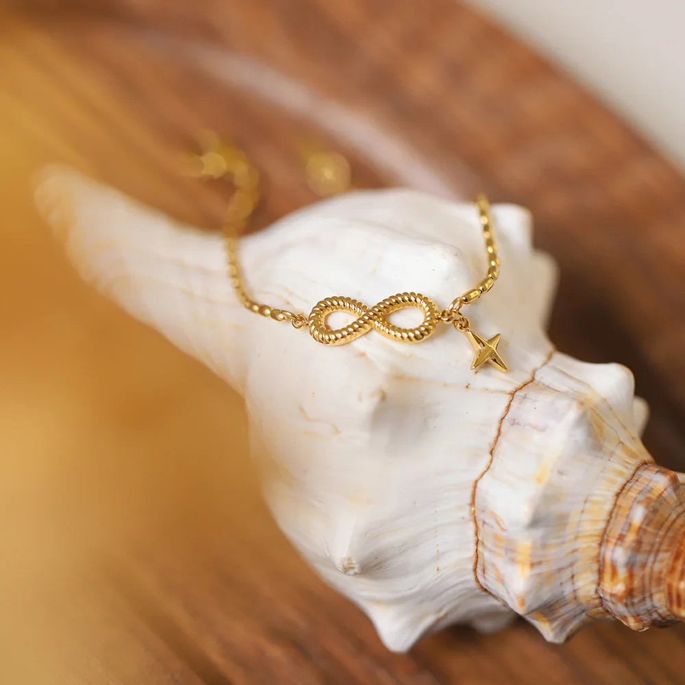Damen-Armband Stern und Symbol aus Edelstahl