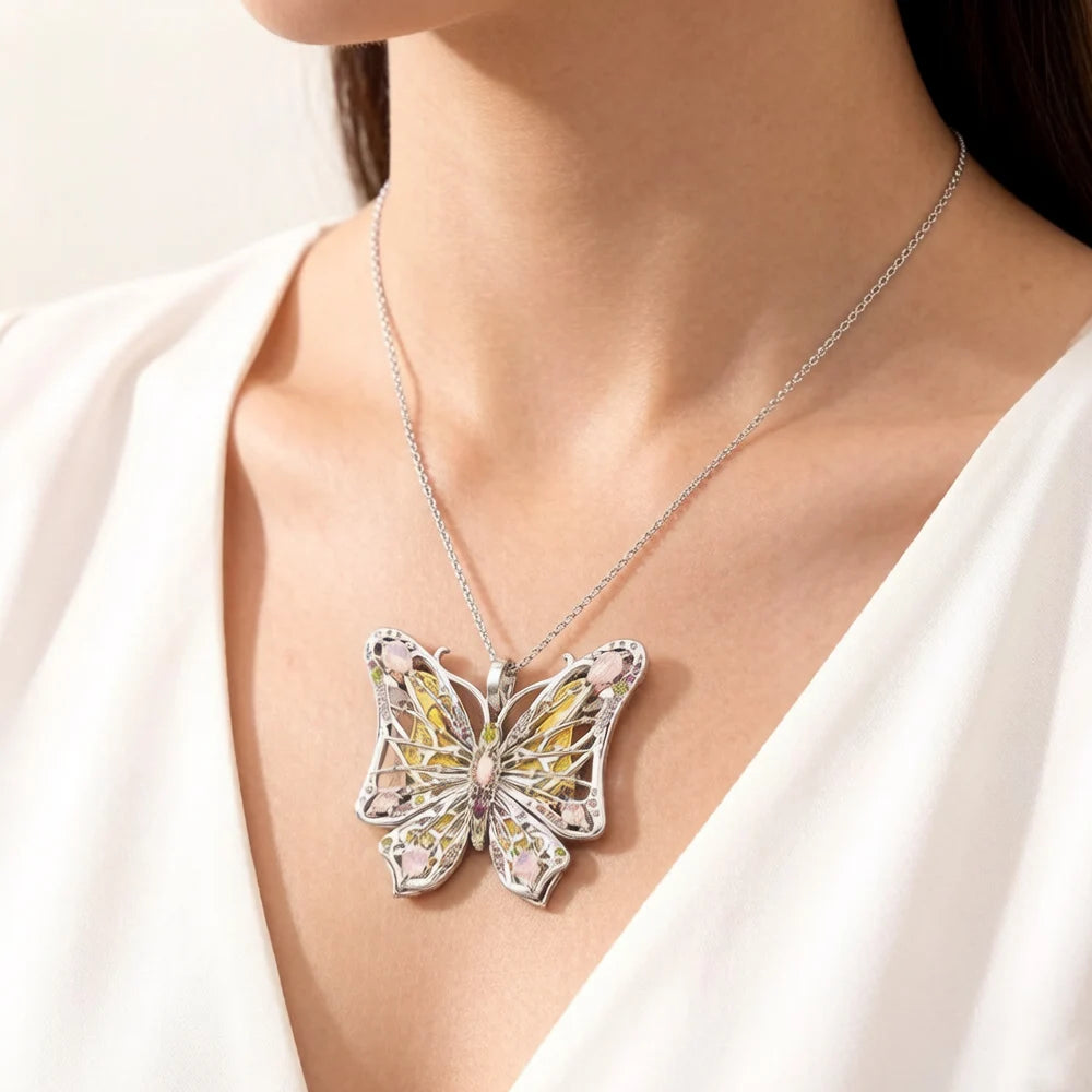 Damen-Charm-Anhänger Schmetterling Natur Böhmen aus Sterlingsilber