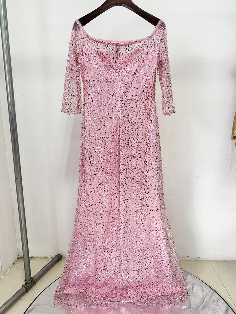 Lässiges Damen-Kleid mit Taschen, Reverskragen und langen Ärmeln im Patchwork-Hohldesign