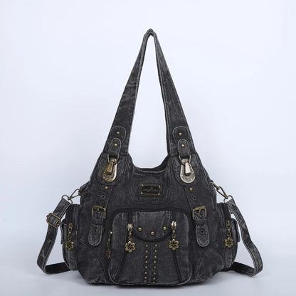 Damen-Handtasche Aus PU-Leder Vintage Stil Große Kapazität Schultertasche Für Alltag