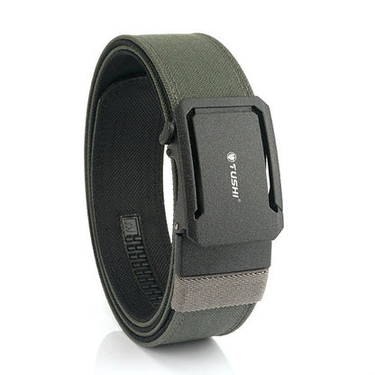 Herren-Taktischer Gürtel aus Nylon mit Automatischer Schnalle, 4,3 cm Breit, 120 cm Länge