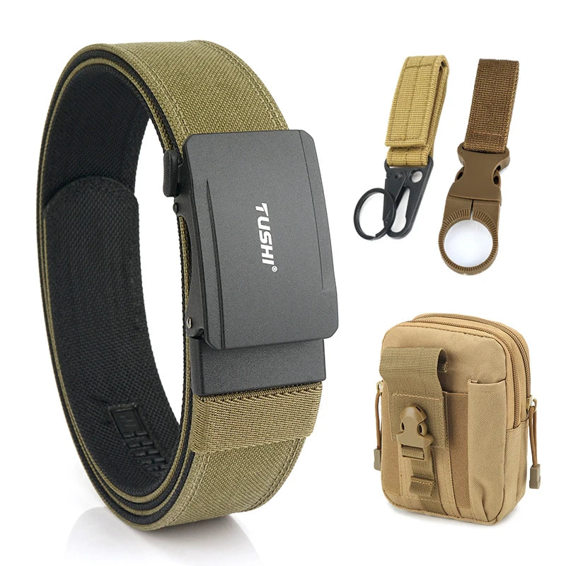 Herren-Gürtel aus Nylon mit Metall-Automatik-Schnalle für Outdoor IPSC Alltag und Freizeit
