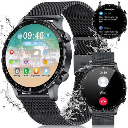 Männer Smartwatch mit Bluetooth Anruf und IP68 wasserdichtem Fitness Tracker