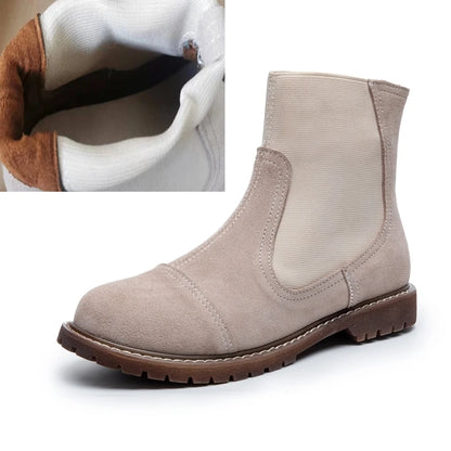 AIYUQI Women Chelsea Boots 2025 Autumn Winter New British Style Fashion Marton Boots Women Suede Slip-on Ankle Boots Women