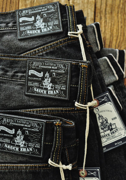 Herren Jeans aus Denim im Distressed Look mit gerader Passform