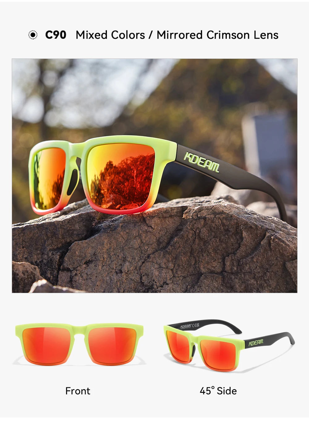 Sonnenbrille polarisiert TR90 Reißverschlussetui Unisex frische Farben