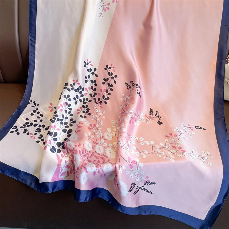 Damen Seidenschal groß 180x90cm Sommer Strand Foulard Bandana weich
