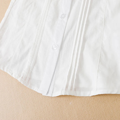Mädchen Bluse Shirts Sommer Kurzarm Baumwolle Schöne Bogen Kausalen Weiß Tops Für 10-12 Jahre Kinder Kleidung