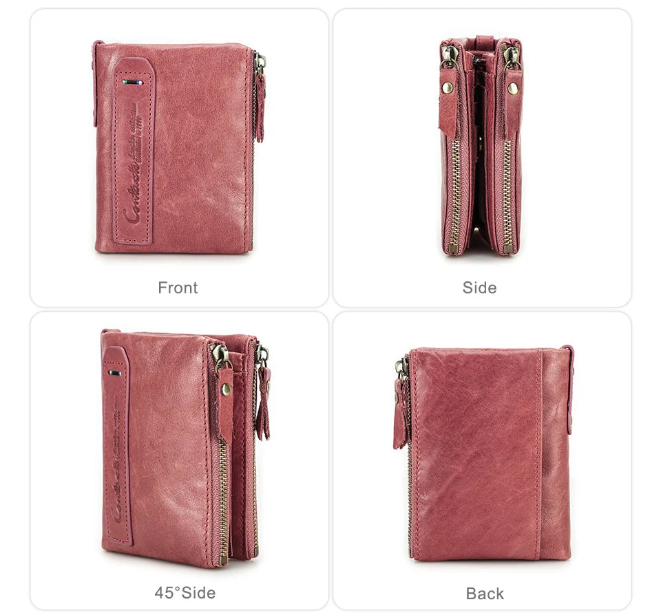 Herren Echtleder Geldbörse Reißverschluss Kartenhalter Luxus Designer Geldclip