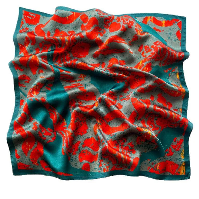 Damen Seidenschal quadratisch 68cm Halstuch Bandana Hijab Pashmina