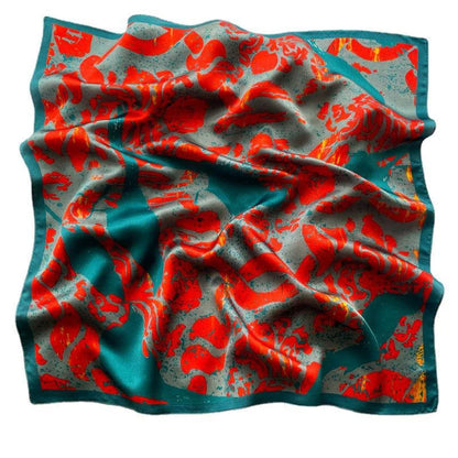 Damen Seidenschal quadratisch 68cm Halstuch Bandana Hijab Pashmina