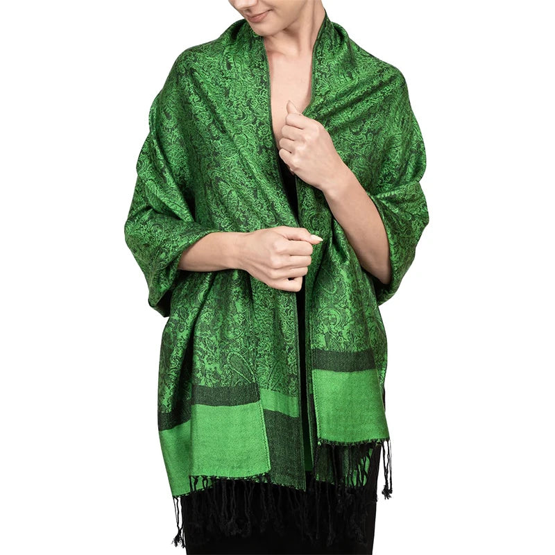 Damen Jacquard Schal ethnisch Kaschmir dick weich Halstuch Bandana Outdoor