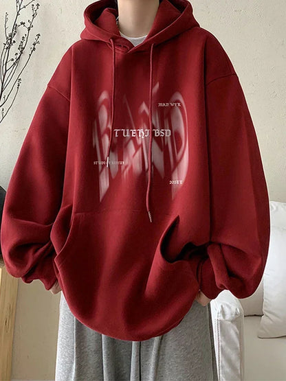 Neue Gothic Brief Gedruckt Mit Kapuze Sweatshirt Für Männer Herbst Hip Hop Übergroßen Pullover Hoodies Y2K Streetwear Grafik Hoody