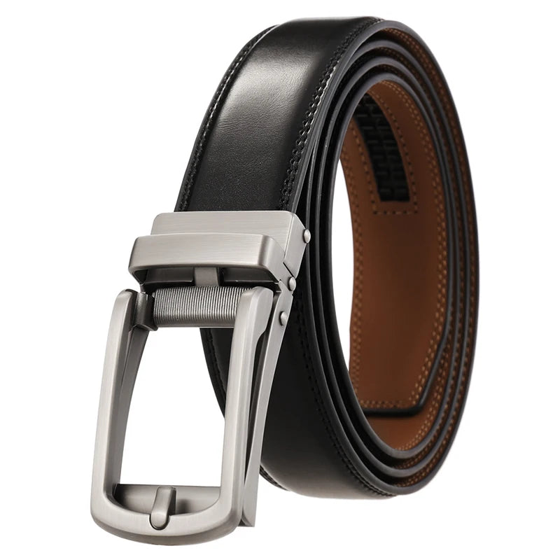 Herren-Gürtel Aus Echtem Leder Mit Automatik-Schnalle Für Anzug Und Business, 31 mm Breite