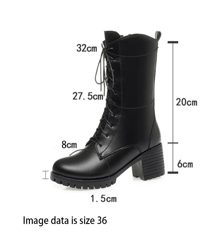 AIYUQI 2025 new women's snow boots non-slip work boots women large size winter warm motorcycle boots girls ankle boots