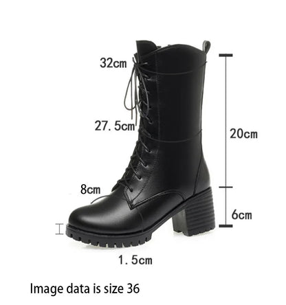 AIYUQI 2025 new women's snow boots non-slip work boots women large size winter warm motorcycle boots girls ankle boots