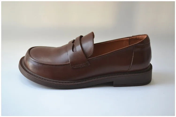 Big Round Toe Men's Shoes New Wide Toe British Style Low Heel Soft Sole Soft Leather Men's Shoes Trend Business Casual Shoes