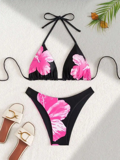 Glamouröses Damen-Bikini-Set mit Push-up-Effekt und glänzendem Design – perfekt für den Strand oder Pool