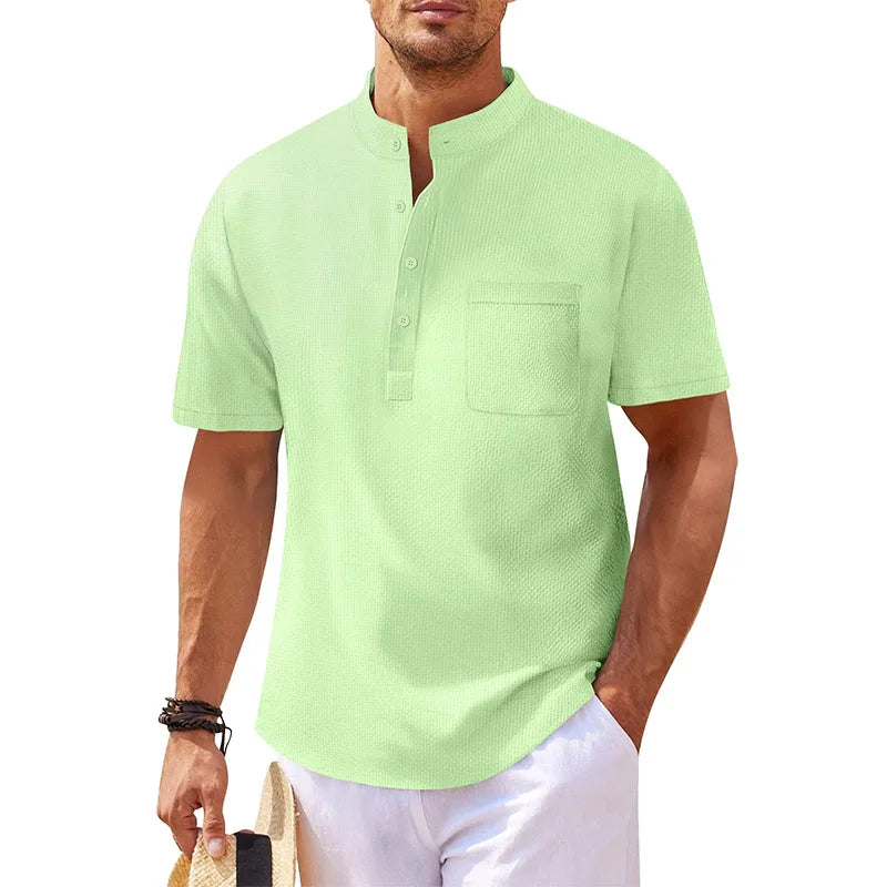 Langarm-Poloshirt für Herren mit Reverskragen – dünnes, vielseitiges Oberteil für Business und Freizeit in Uni-Farben, ideal für den Frühling und Herbst