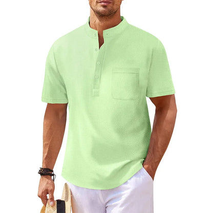 Langarm-Poloshirt für Herren mit Reverskragen – dünnes, vielseitiges Oberteil für Business und Freizeit in Uni-Farben, ideal für den Frühling und Herbst