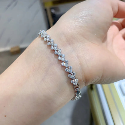 Damen-Tennisarmband mit Moissanit aus Sterlingsilber