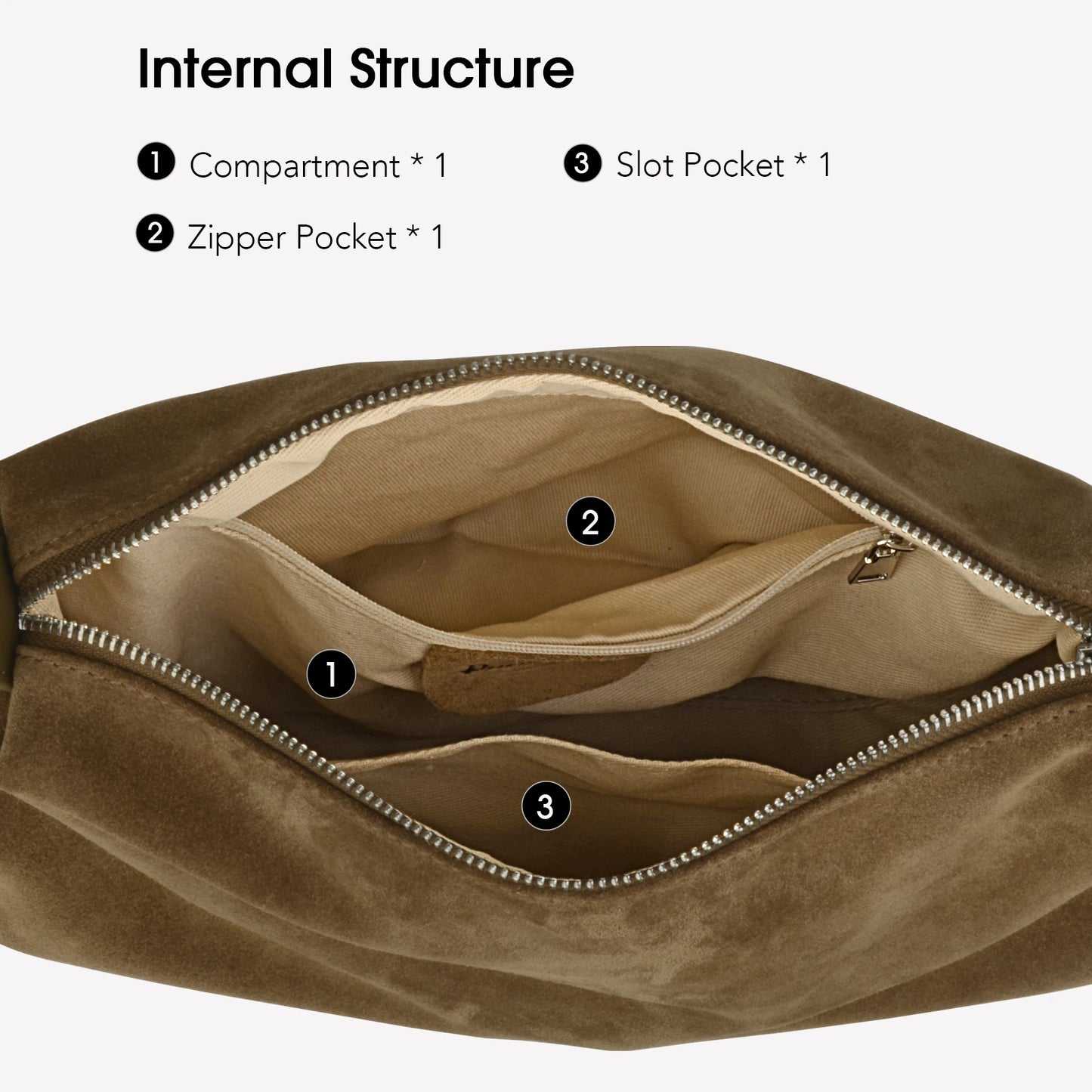 Wildleder-Handtasche | Elegant und Großzügig