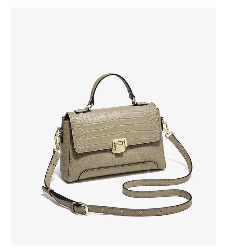 Damen Schultertasche aus Echtem Leder Simple Crossbody
