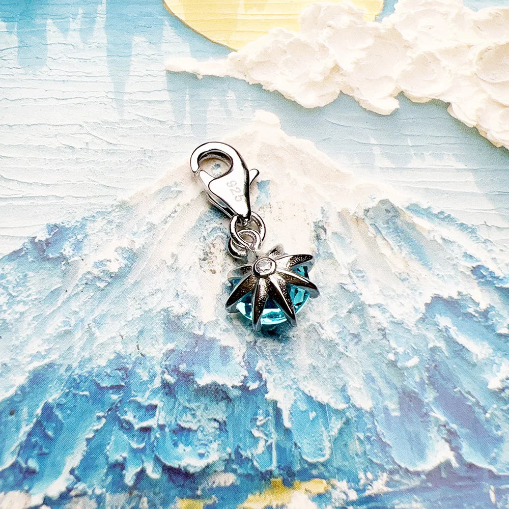 Damen-Charm-Anhänger blauer Stein trendig aus Sterlingsilber