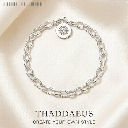 Damen-Armband Kreuz Gliederkette Club aus Sterlingsilber