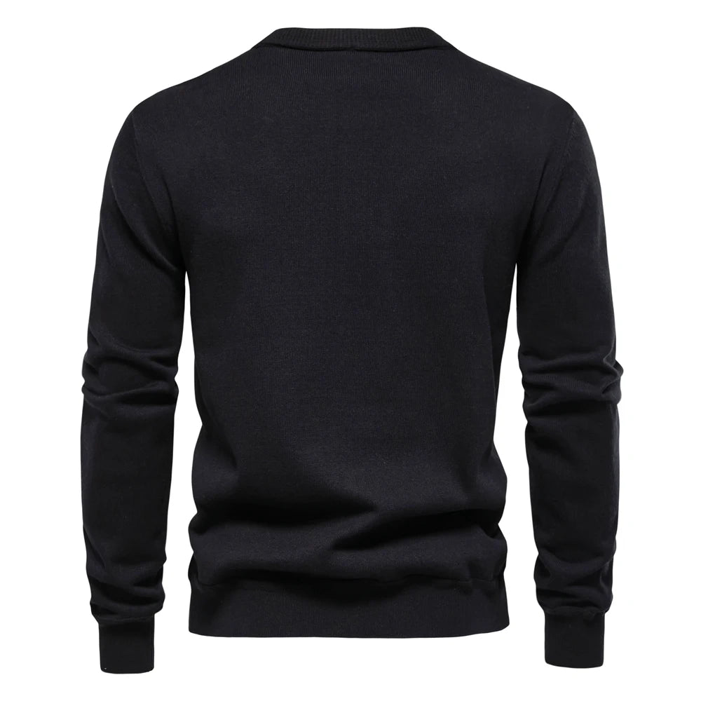 Herren Cardigan Sweater aus hochwertiger Baumwolle im lässigen einfarbigen Design