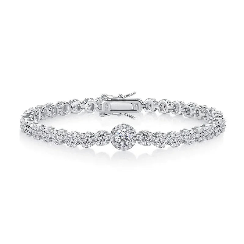 Damen-Armband mit großem Moissanit-Stein