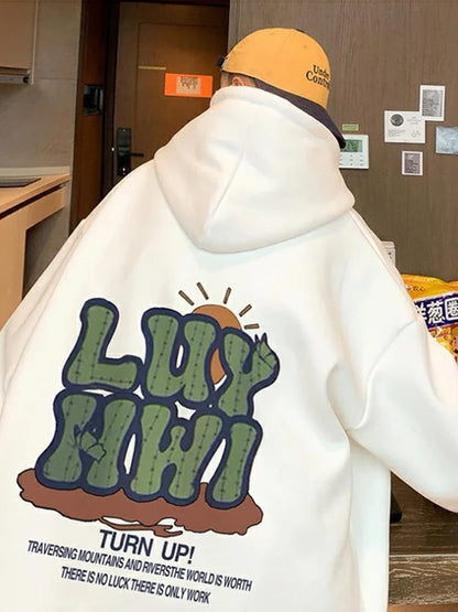2025 neue Brief Grafik Hoodies männer Elegante Vintage Baumwolle Fleece Mit Kapuze Sweatshirts Herbst Frauen Y2K Streetwear Hoody Kleidung