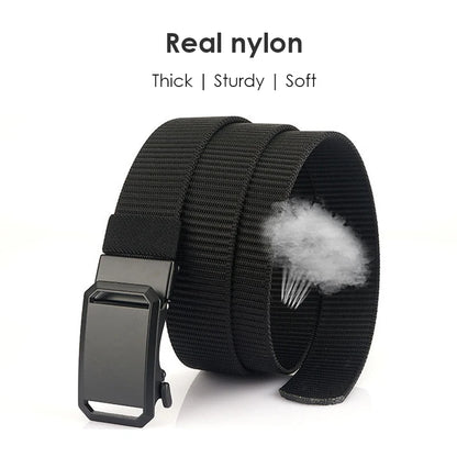 Herren-Gürtel aus Nylon mit Automatik-Schnalle, Robuster Alltags- und Outdoor-Begleiter, 3,4 cm Breit