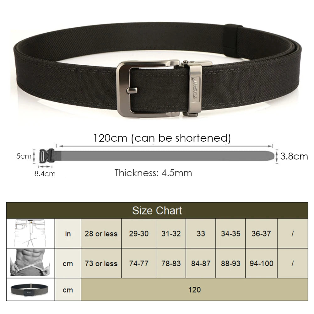 Herren-Taktischer Gürtel 3,8 cm Breite Aus Nylon 1100D mit Zinklegierungs-Schnalle