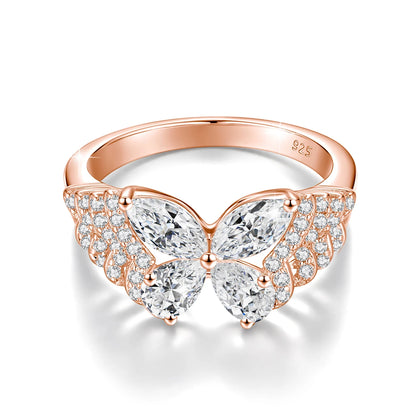 Damen-Ring aus Sterlingsilber 925 mit Moissanite D-VVS Stein als Schmuckgeschenk Premiumqualität