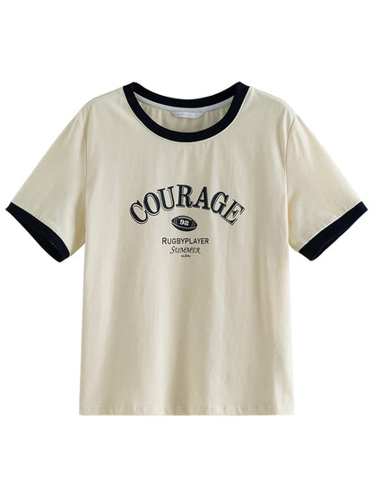 Elegantes Damen-Shirt im neuen chinesischen Stil mit einzigartigem Druckdesign und V-Ausschnitt – lockeres, vielseitiges Sommer-Top für den Alltag.