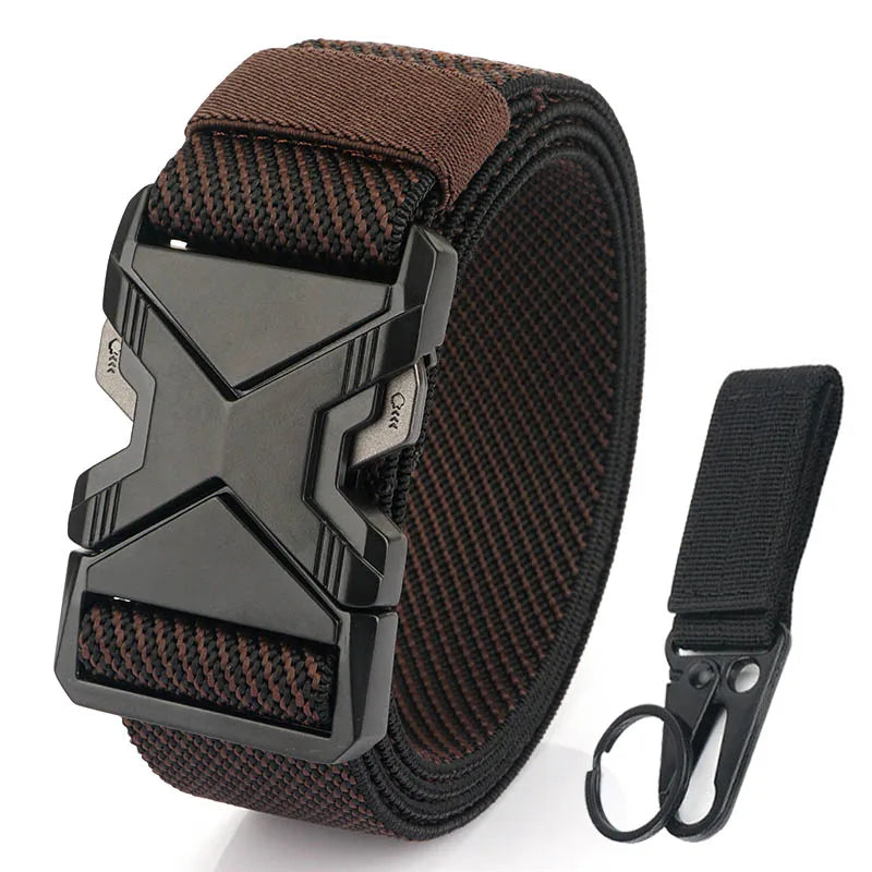 Herren-Taktischer Gürtel aus Nylon mit Elastischem Band und Schnellverschluss 3,8 cm Breite