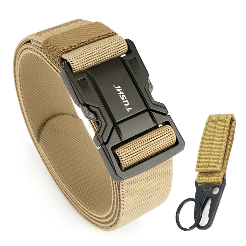 Herren-Gürtel Elastischer Gürtel Mit Metall-Schnellverschluss Für Outdoor Und Alltag Verstellbar Blau