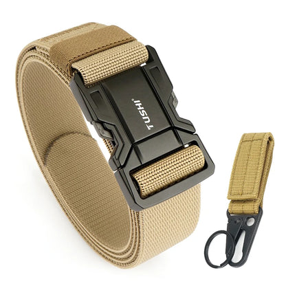 Herren-Gürtel Elastischer Gürtel Mit Metall-Schnellverschluss Für Outdoor Und Alltag Verstellbar Blau
