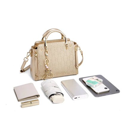 Damen Schultertasche Aus Rindsleder Mit Elegantem Design