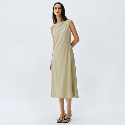 Elegantes Schulterfreies Midi Sommerkleid Mit Lockerer Passform Für Damen