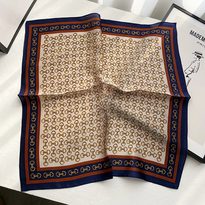 Damen Seidensatin Schal Tasche Kopf Bandana Halsschal klein quadratisch Luxus E