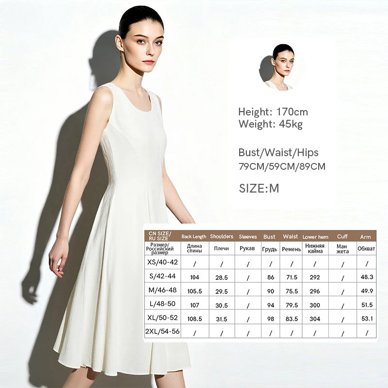 Elegantes Ärmelloses Midikleid Für Damen Mit Taillenoptik