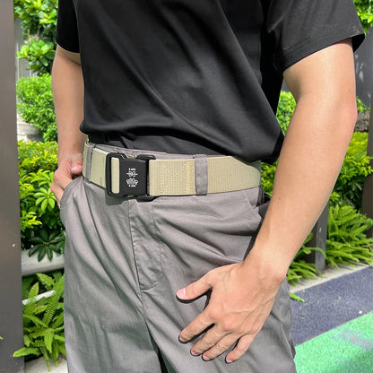 Herren-Gürtel Elastisch mit Aluminium-Schnalle 5 cm Breit Militärisch-Taktischer Stil