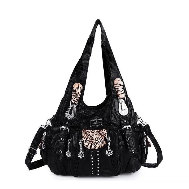 Damen-Schultertasche Aus PU-Leder Große Kapazität Vintage Stil Für Alltag Mit Viel Stauraum